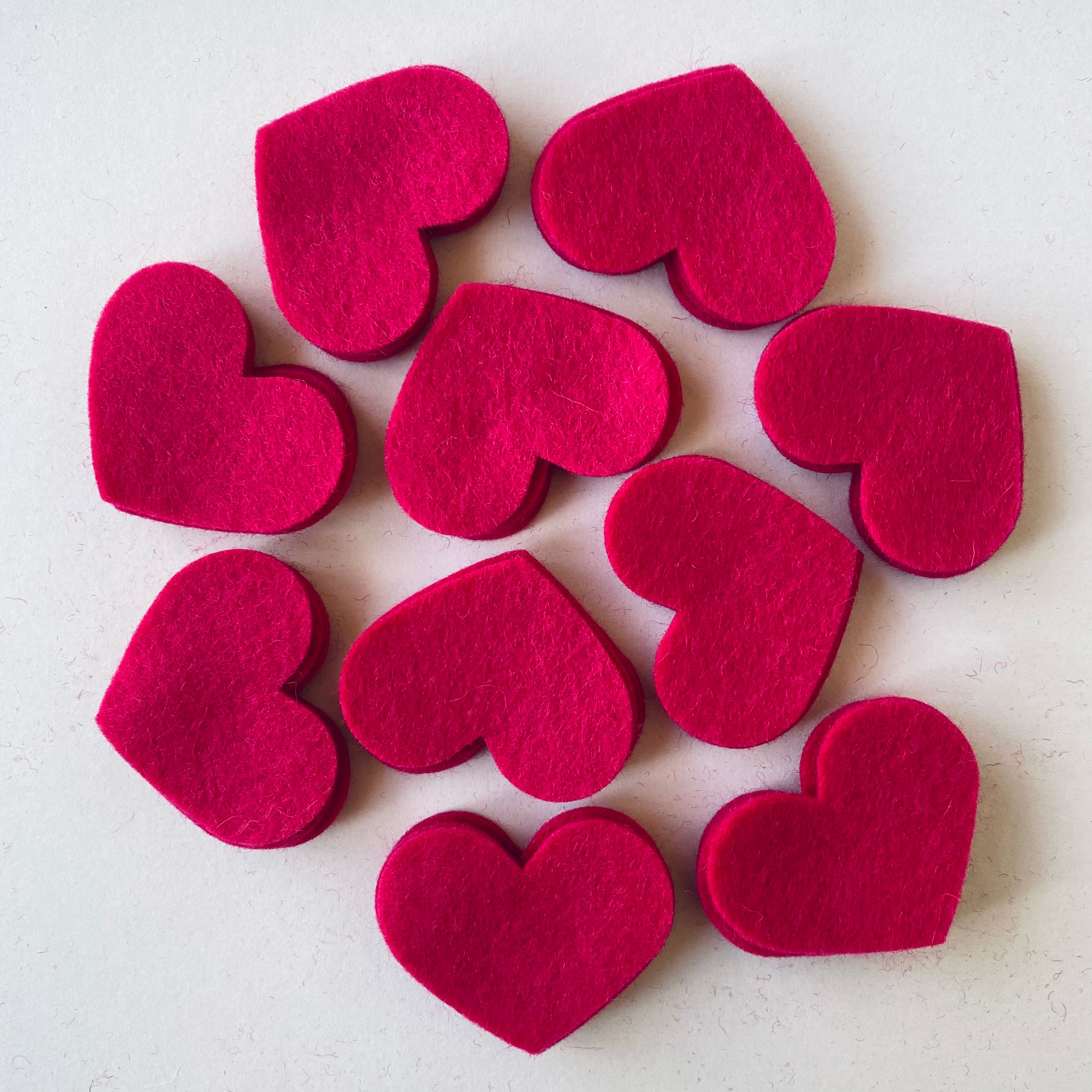 Pre-Cut Hearts (50) - Single Colour