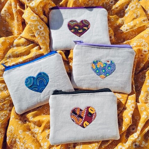 Pouch with Appliqued Heart