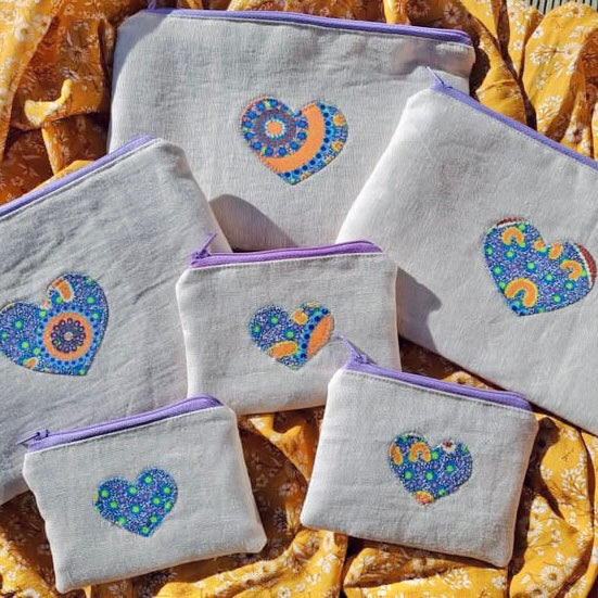 Pouch with Appliqued Heart