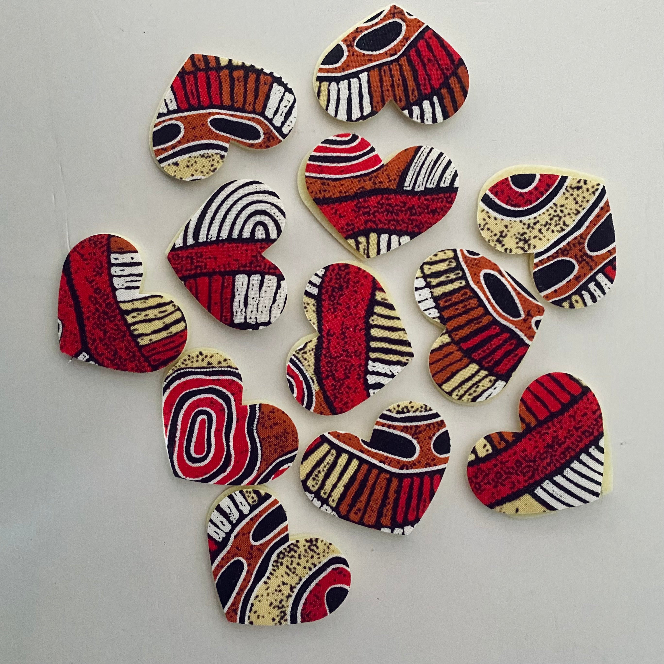Pre-Cut Hearts - ABORIGINAL ART PRINTS Fabric