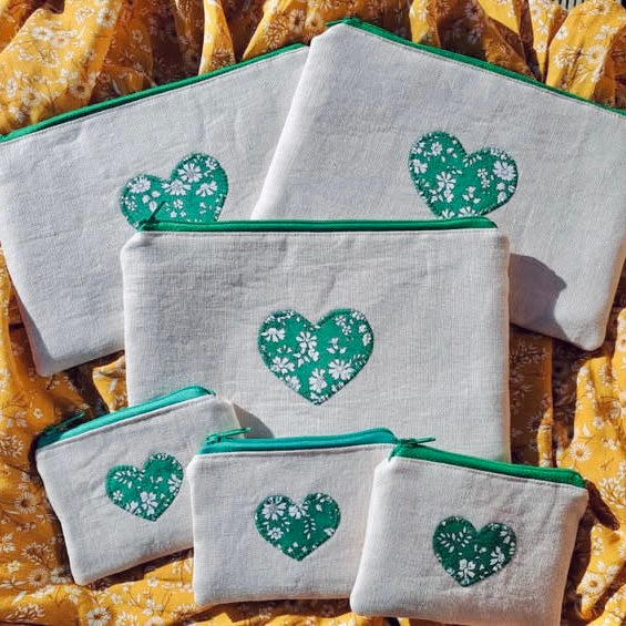 Pouch with Appliqued Heart
