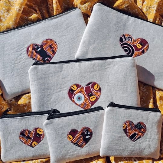 Pouch with Appliqued Heart