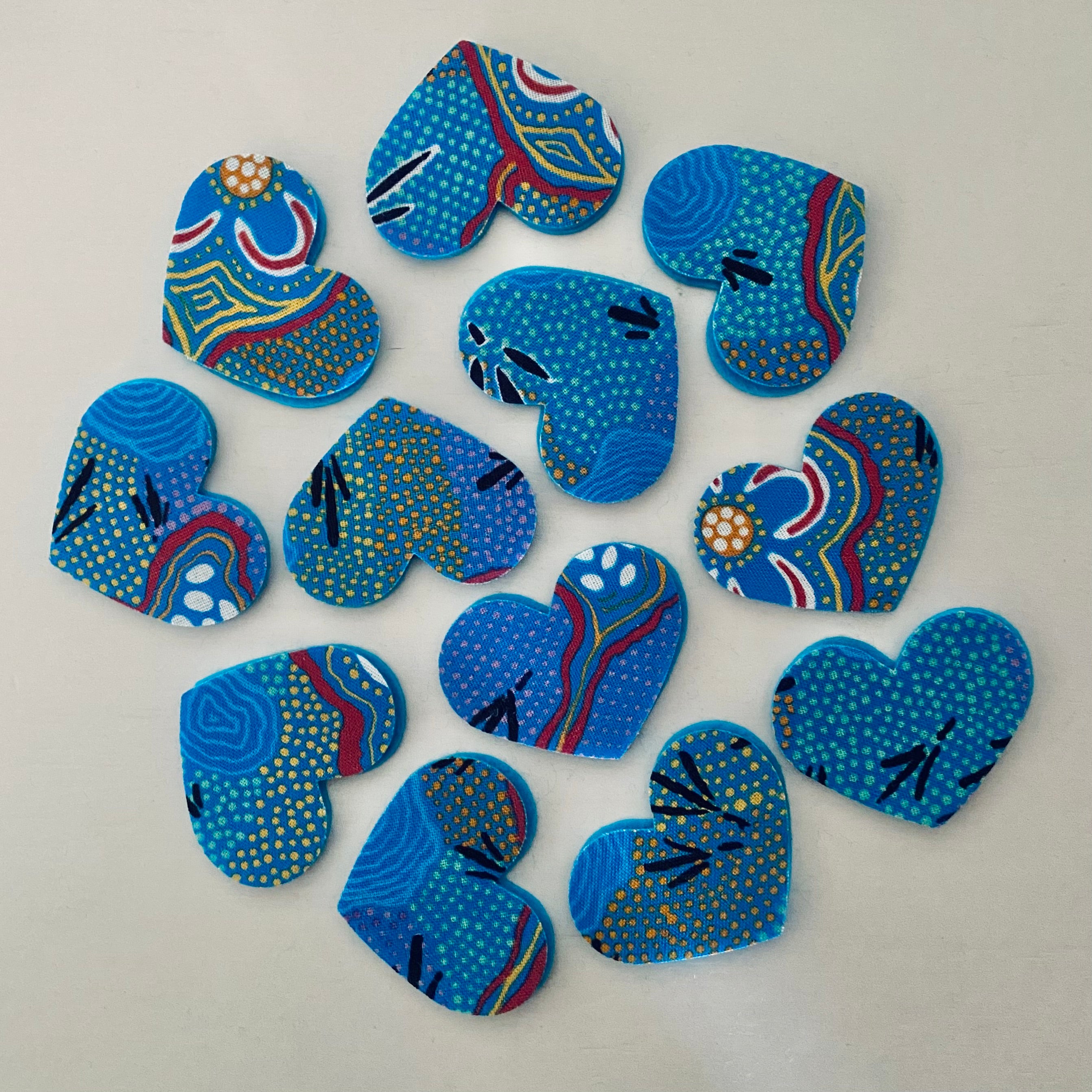 Pre-Cut Hearts - ABORIGINAL ART PRINTS Fabric
