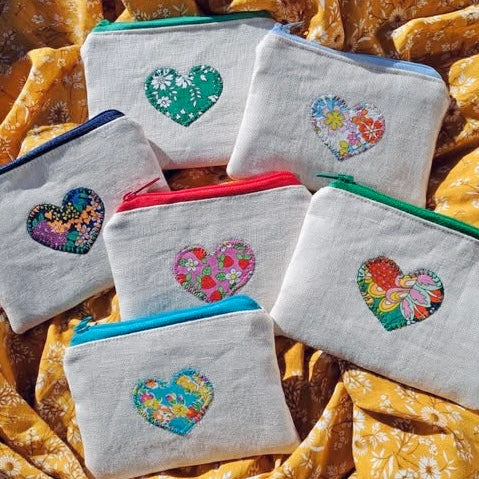 Pouch with Appliqued Heart