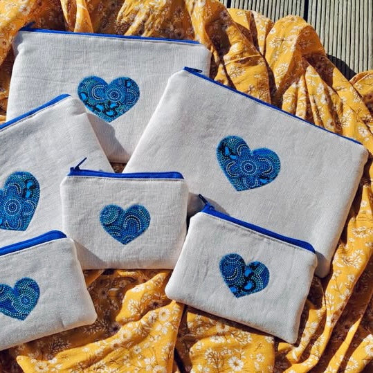 Pouch with Appliqued Heart