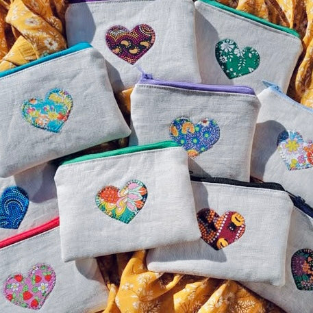 Pouch with Appliqued Heart