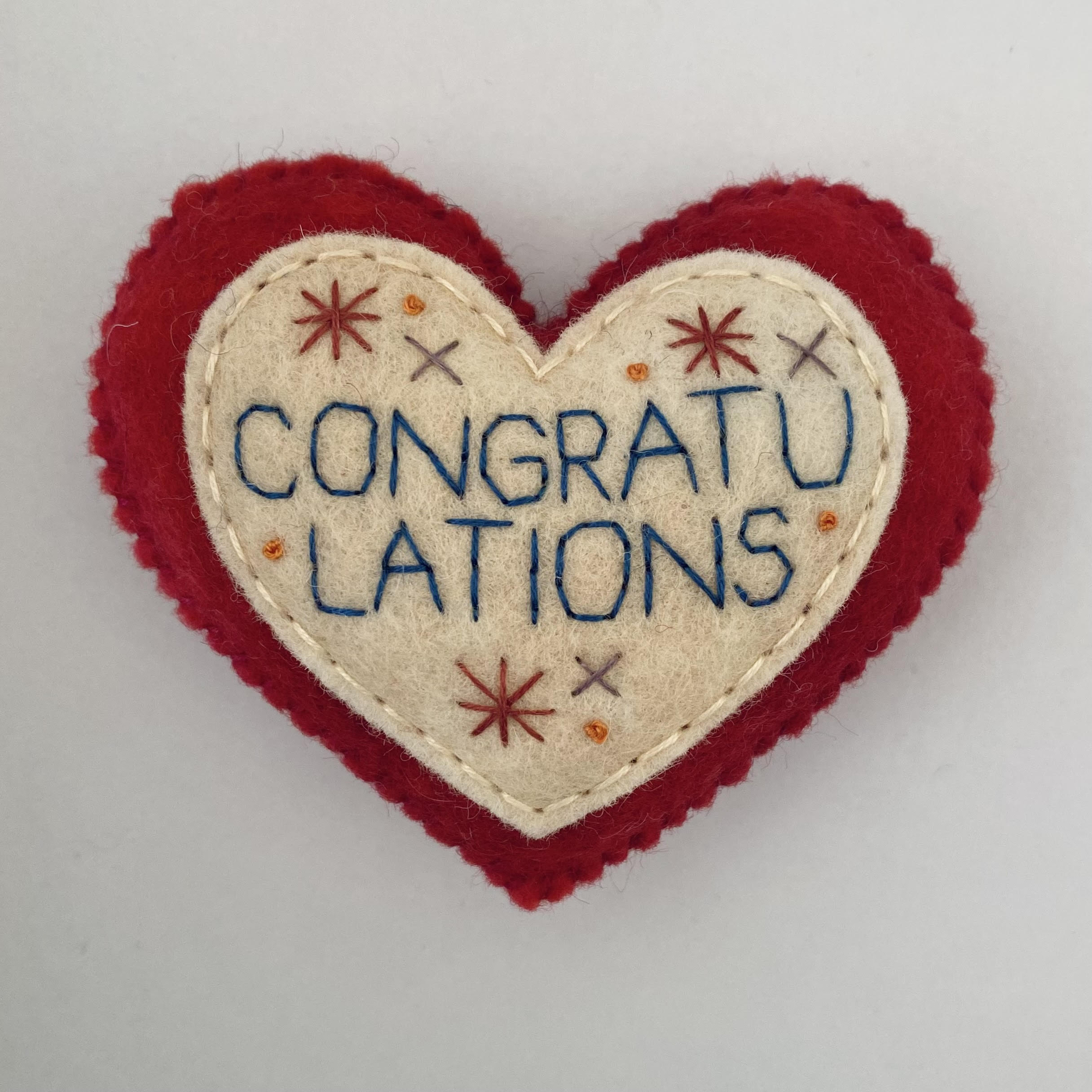 Pocket Heart - CONGRATULATIONS (9cm)