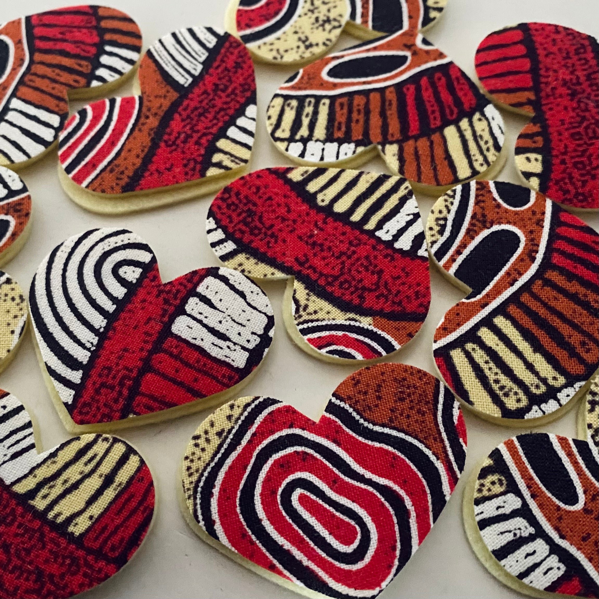 Pre-Cut Hearts - ABORIGINAL ART PRINTS Fabric