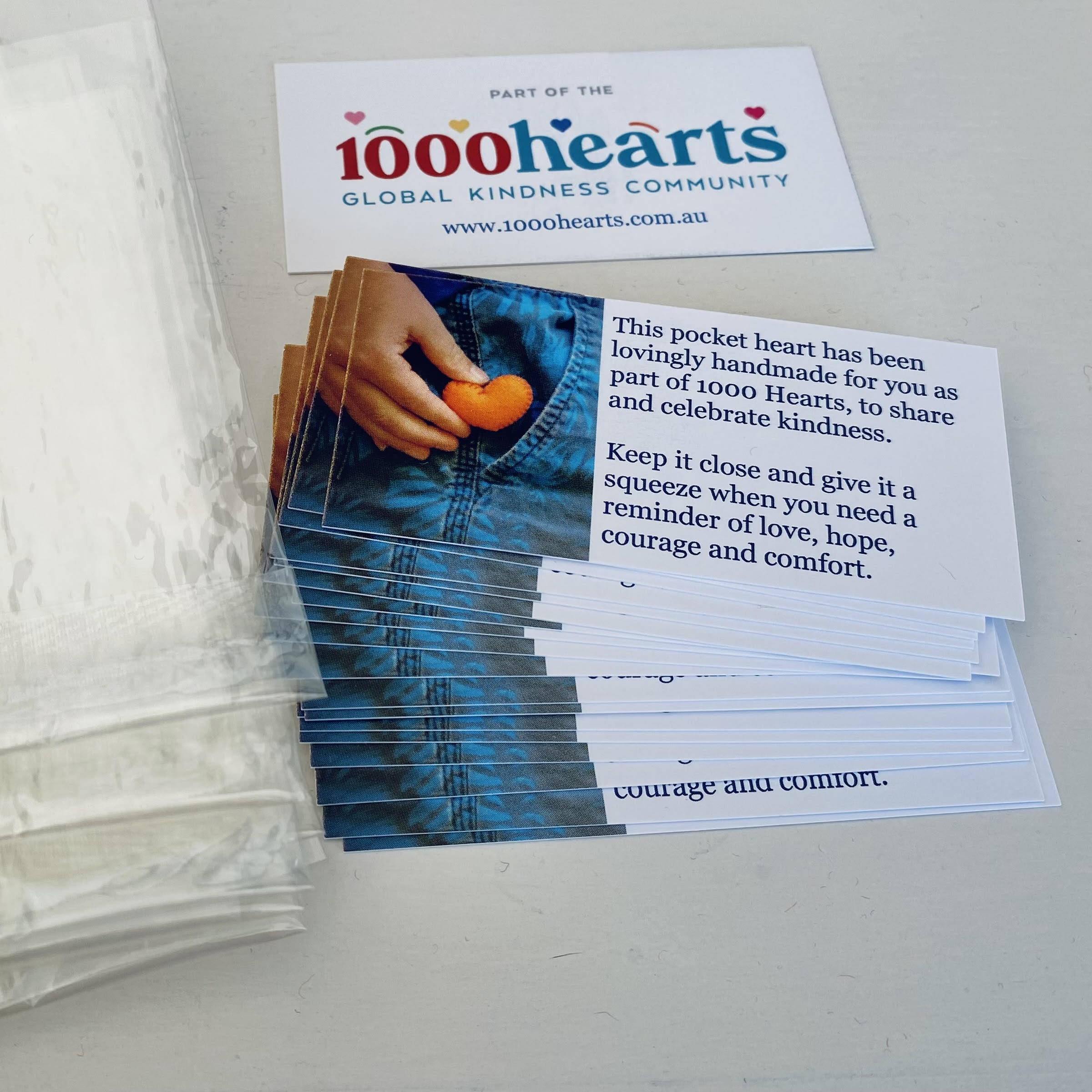 Cards and bags for wrapping hearts