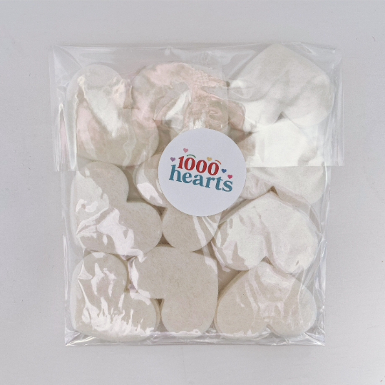 Pre-Cut Hearts (50) - Single Colour