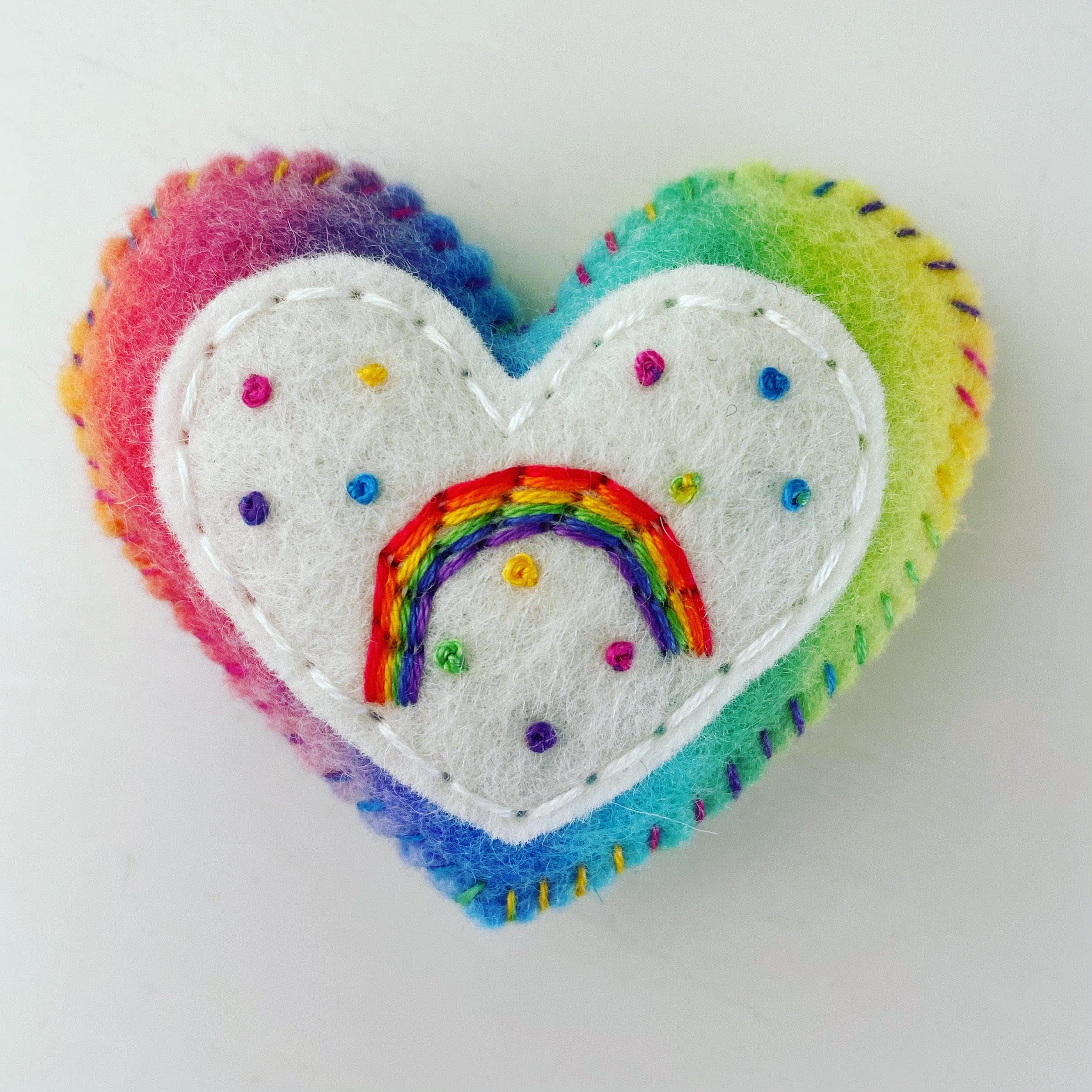 Pocket Heart with Rainbow (6cm)