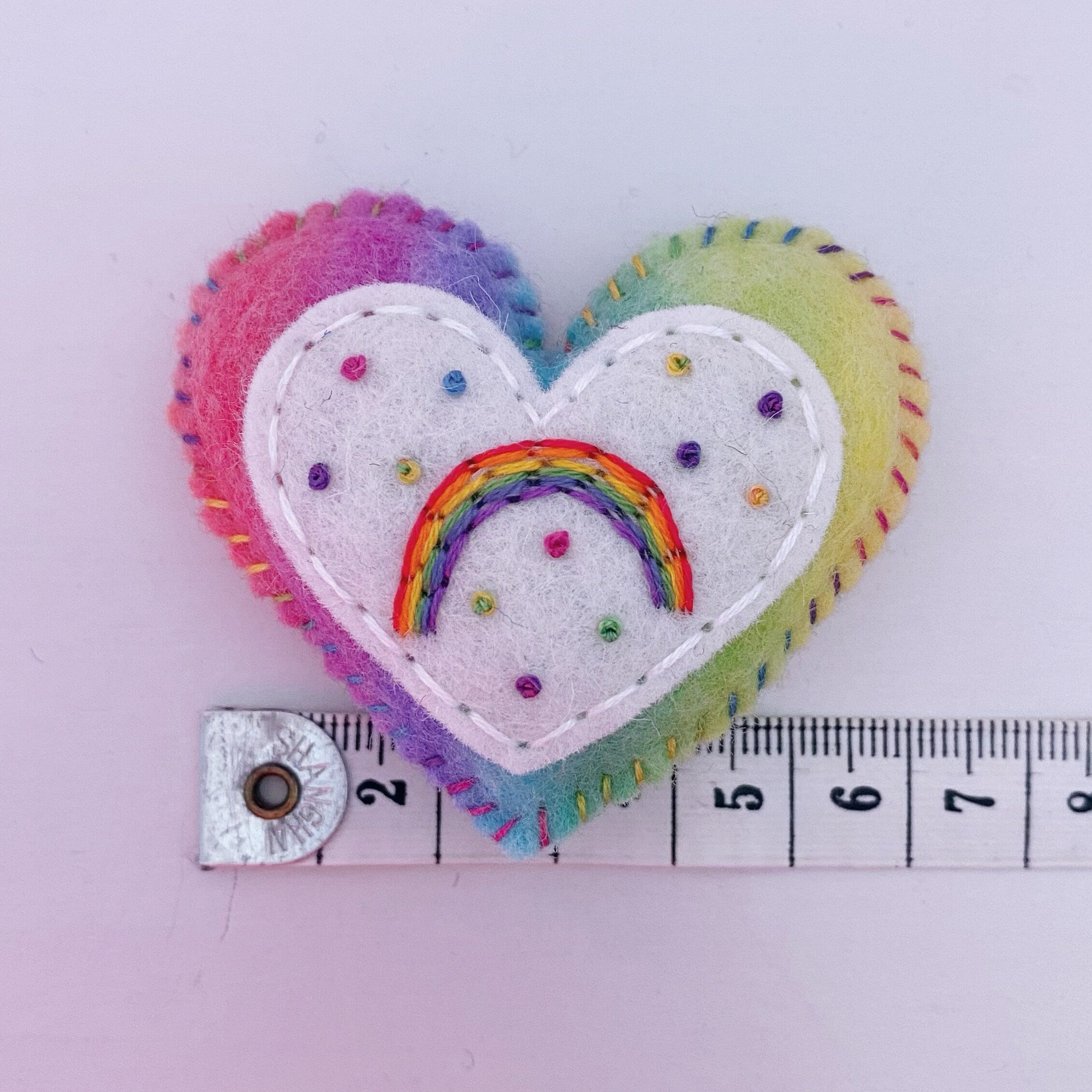 Pocket Heart with Rainbow (6cm)