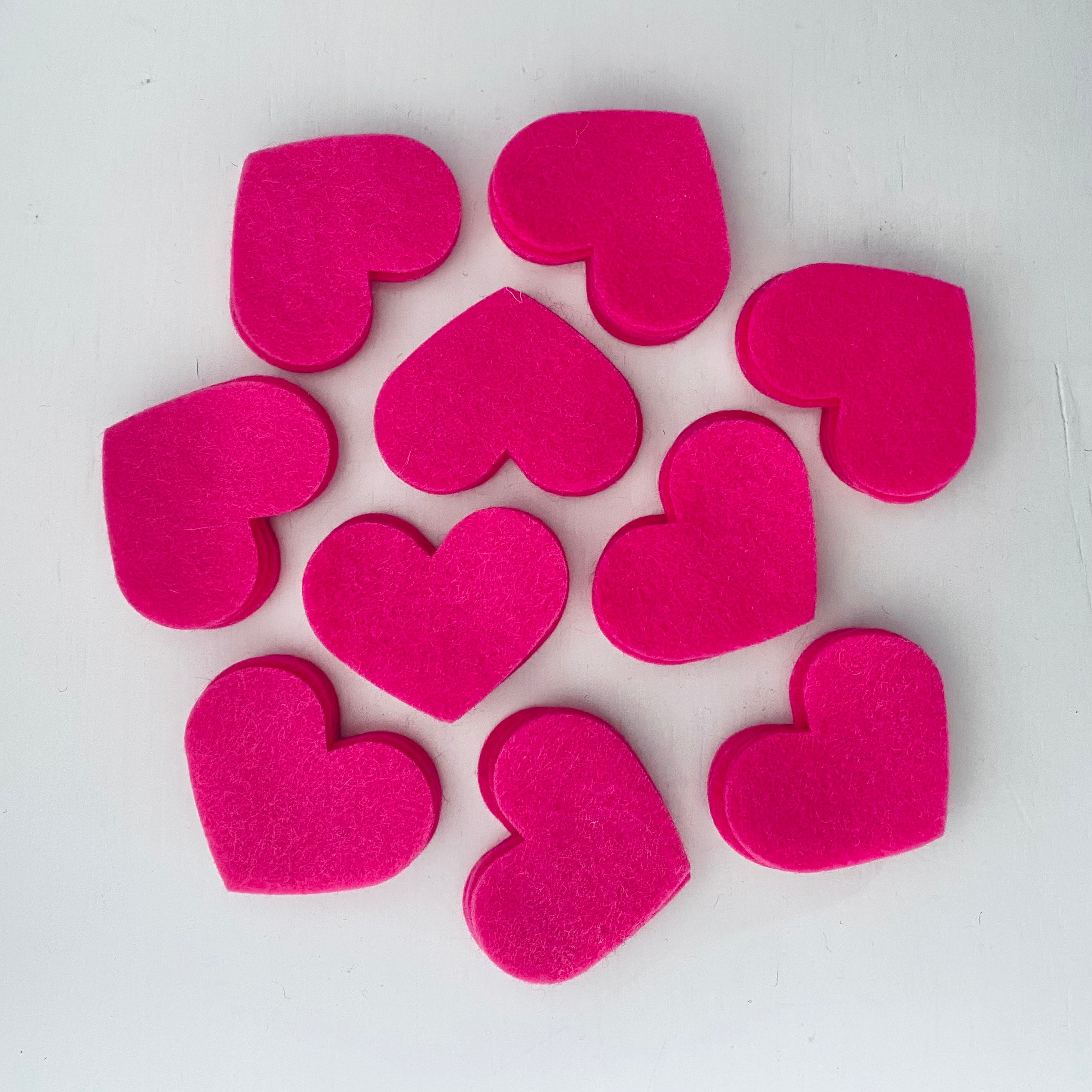 Pre-Cut Hearts (50) - Single Colour