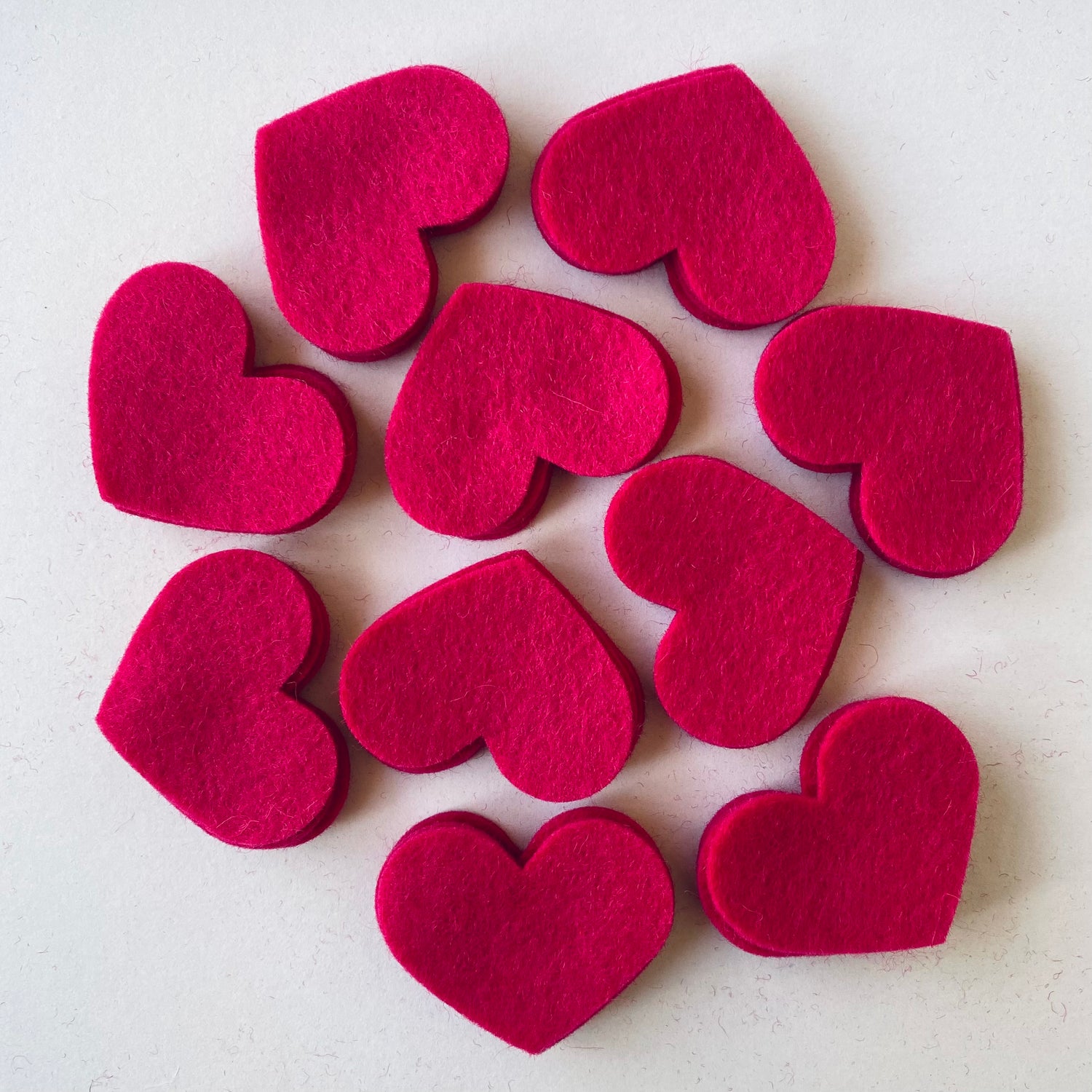 Pre-Cut Hearts (50) - Single Colour