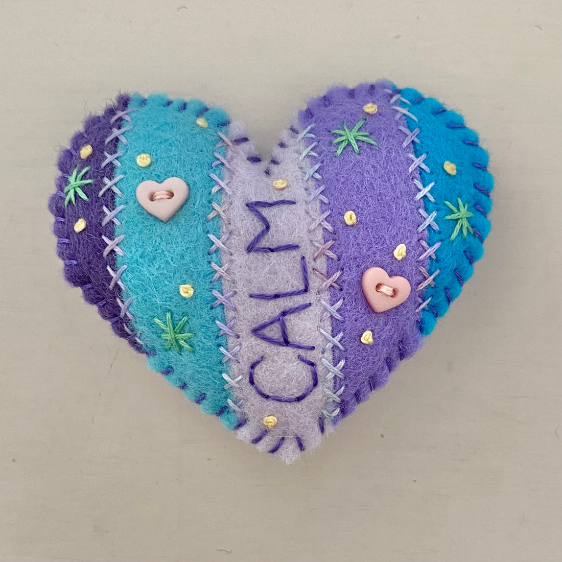 Pocket Heart - Stripey (6cm)