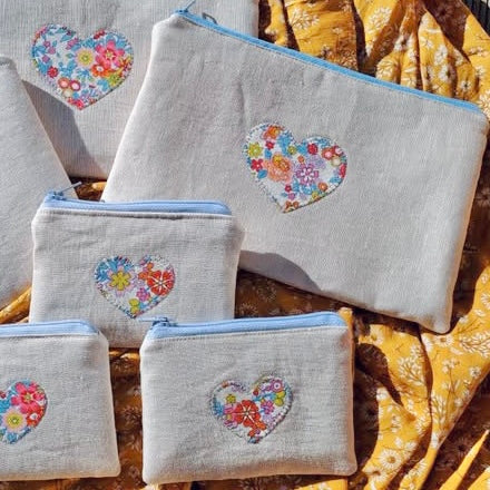Pouch with Appliqued Heart