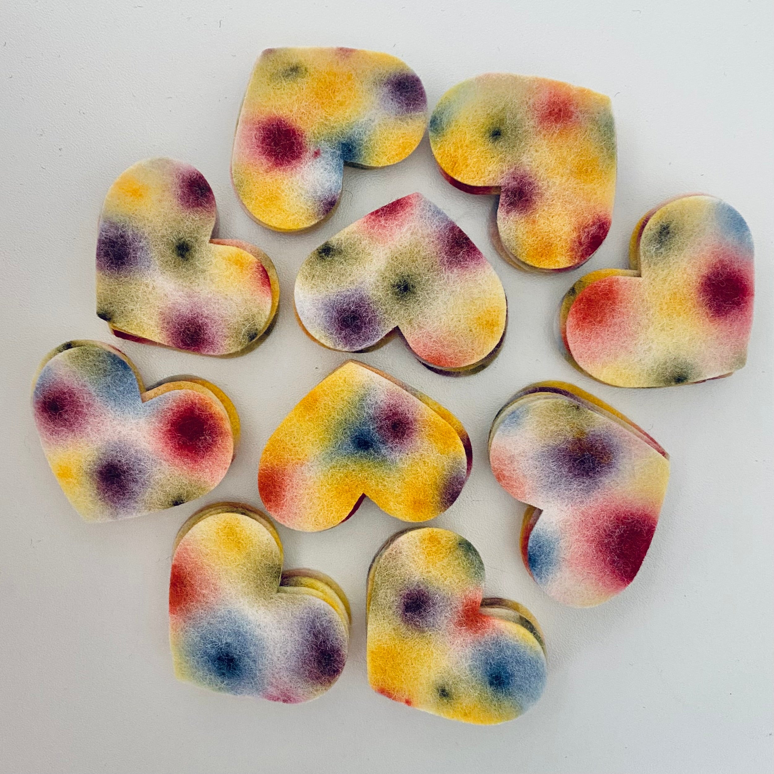 Pre-Cut Hearts (50) - HAND-DYED