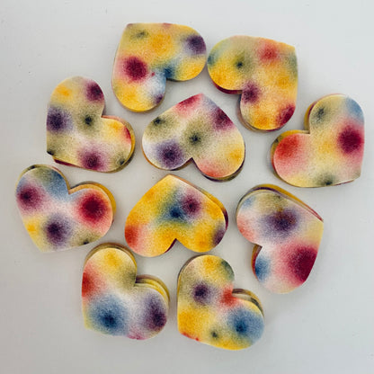 Pre-Cut Hearts (50) - HAND-DYED