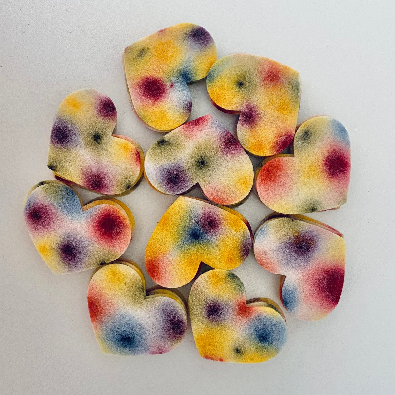 Pre-Cut Hearts (50) - HAND-DYED