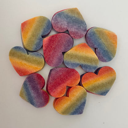 Pre-Cut Hearts (50) - HAND-DYED