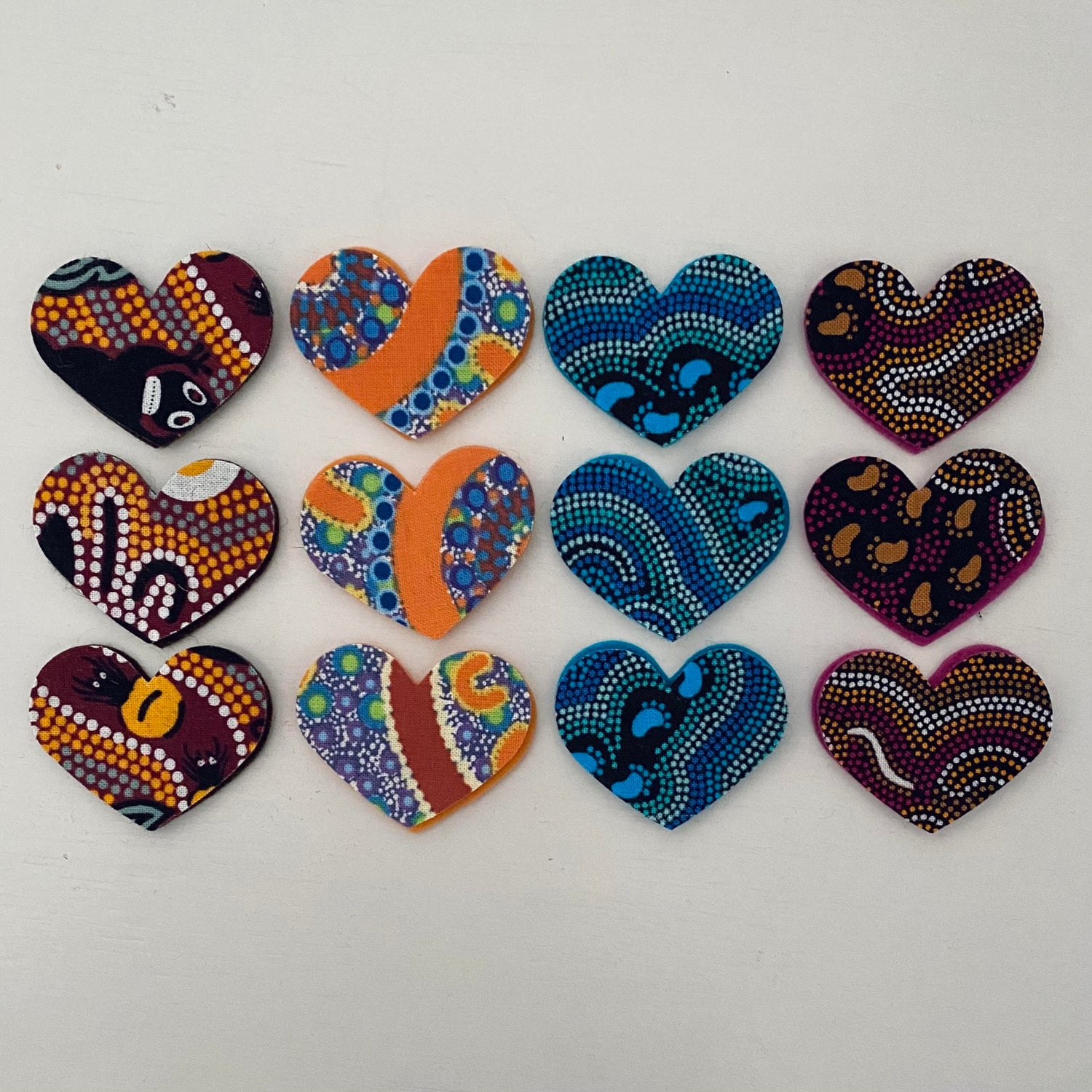 Pre-Cut Hearts - ABORIGINAL ART PRINTS Fabric