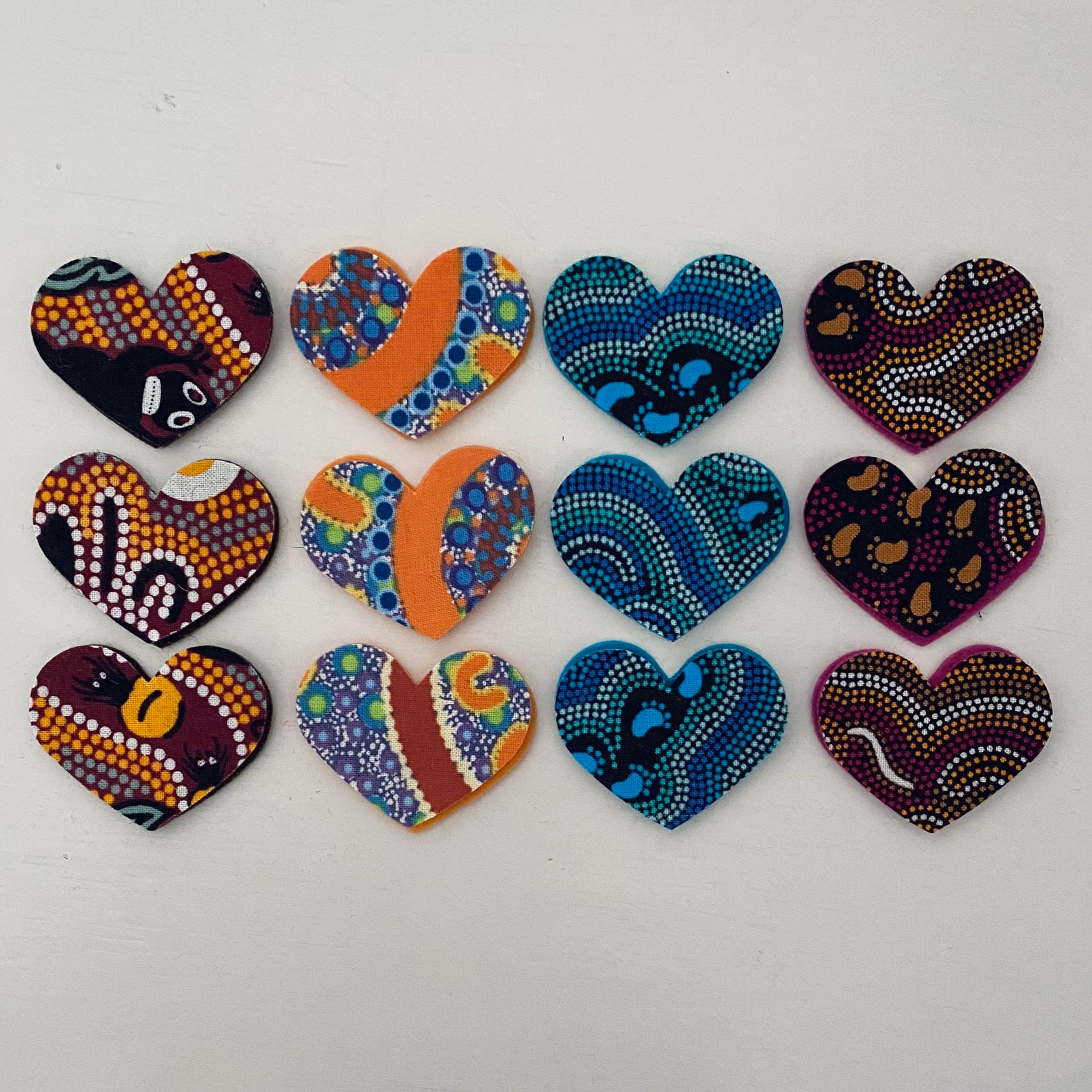 Pre-Cut Hearts - ABORIGINAL ART PRINTS Fabric