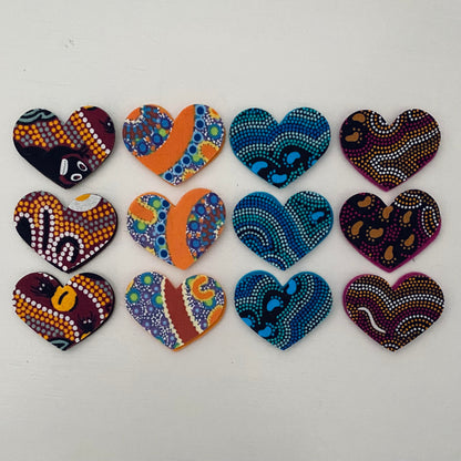 Pre-Cut Hearts - ABORIGINAL ART PRINTS Fabric