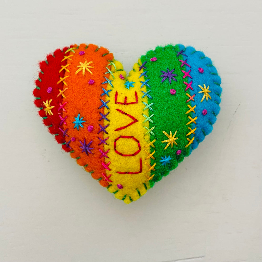 Pocket Heart - Stripey (6cm)