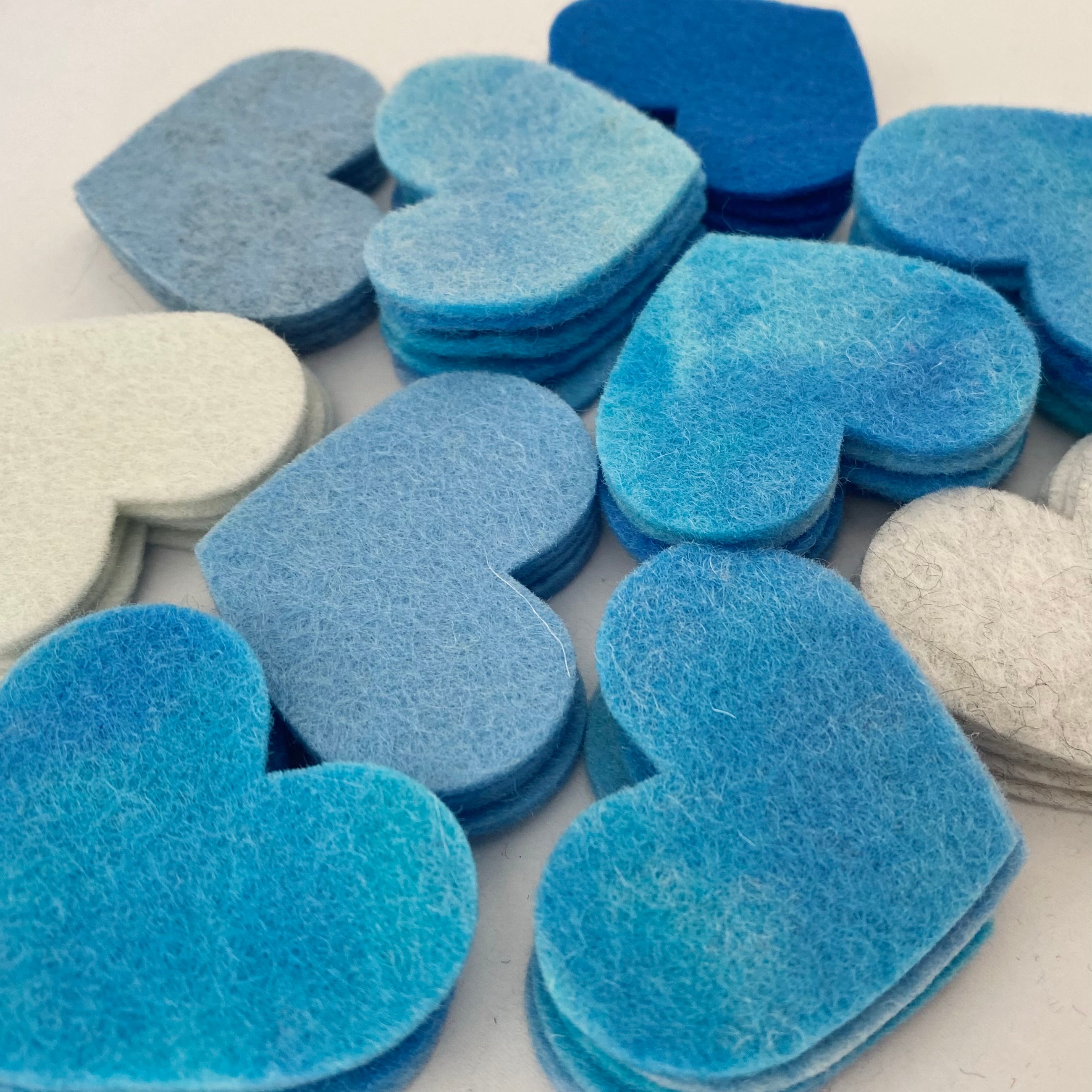 Pre-Cut Hearts (50) - Mixed Hand-Dyed &amp; Plain