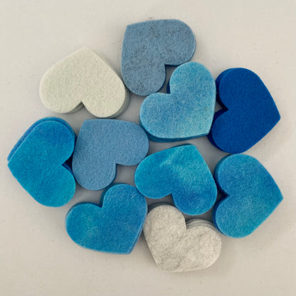 Pre-Cut Hearts (50) - Mixed Hand-Dyed &amp; Plain