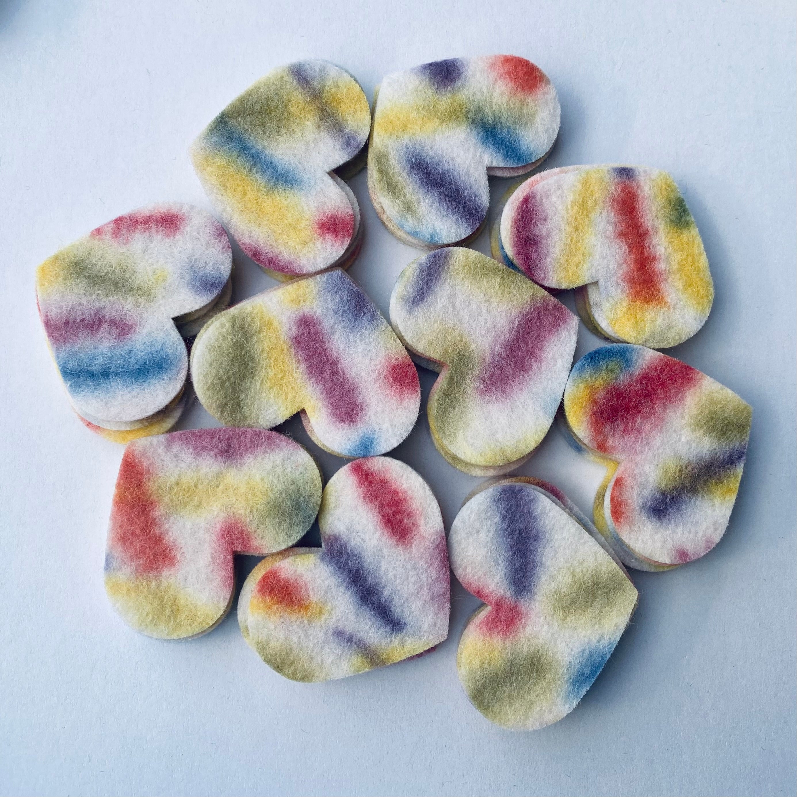 Pre-Cut Hearts (50) - HAND-DYED