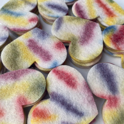 Pre-Cut Hearts (50) - HAND-DYED