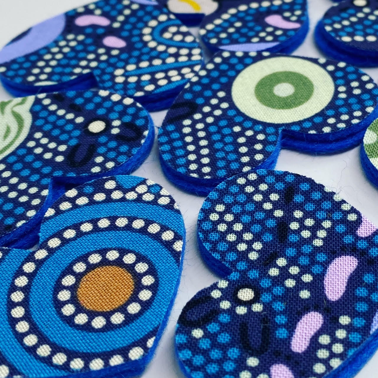 Pre-Cut Hearts - ABORIGINAL ART PRINTS Fabric