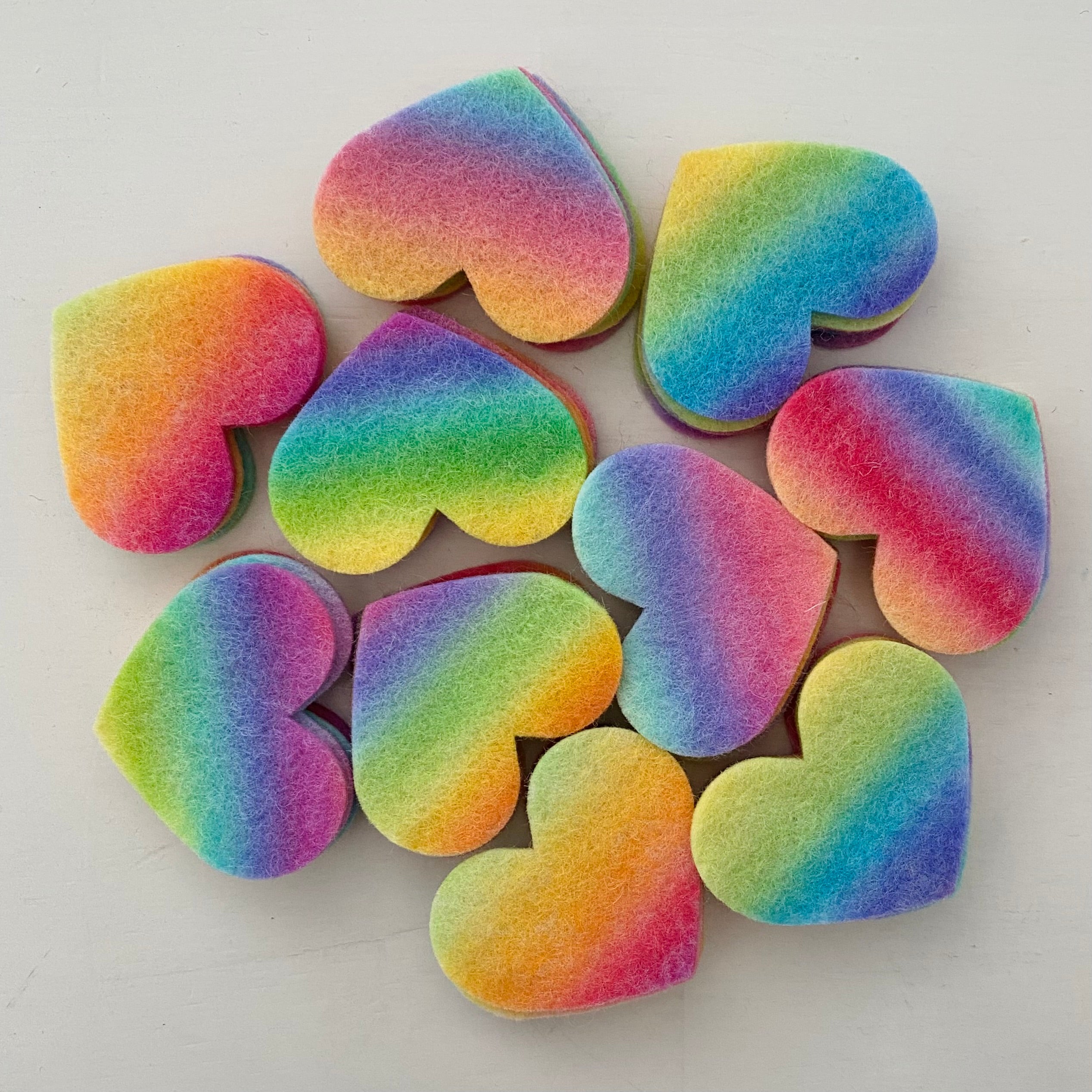 Pre-Cut Hearts (50) - HAND-DYED