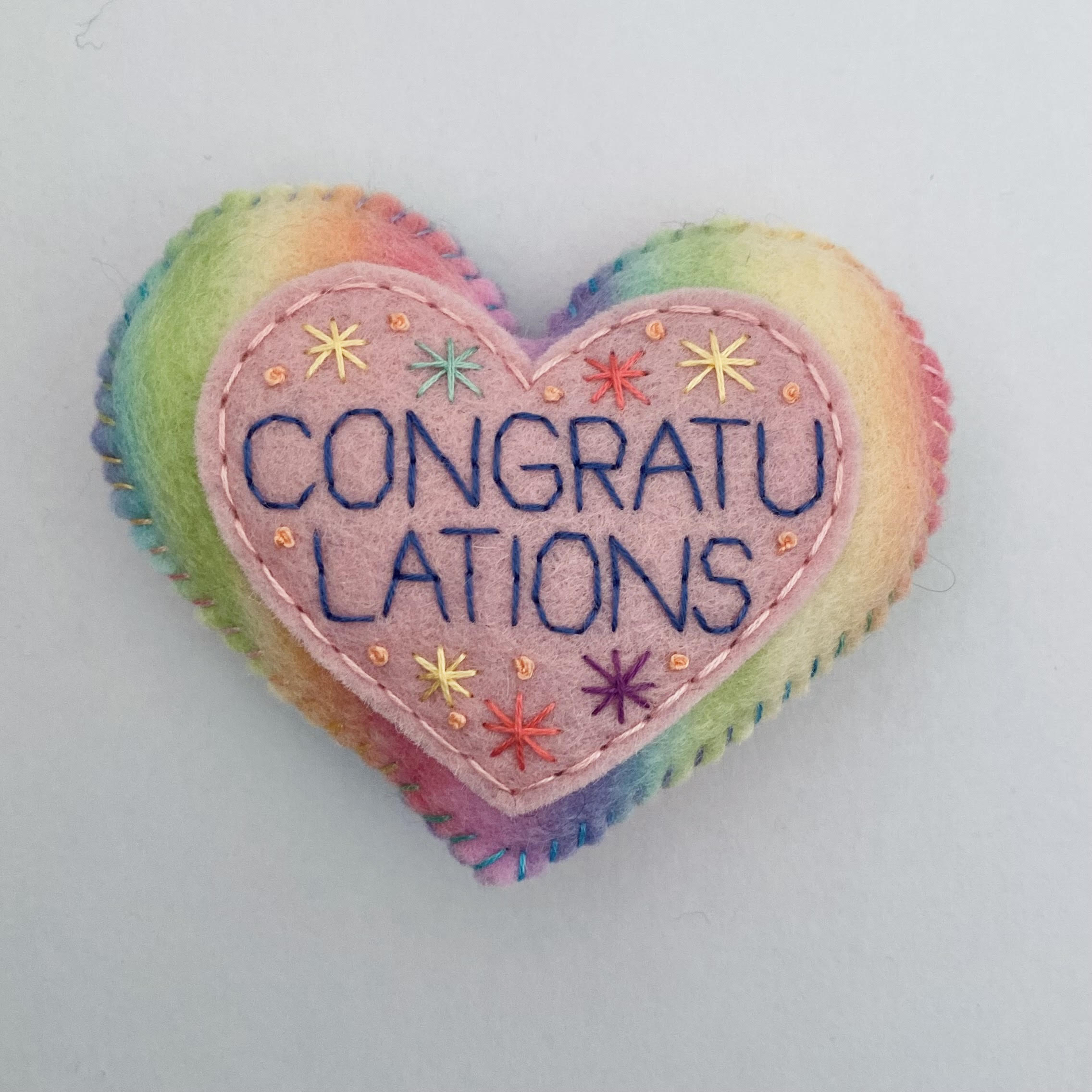 Pocket Heart - CONGRATULATIONS (9cm)