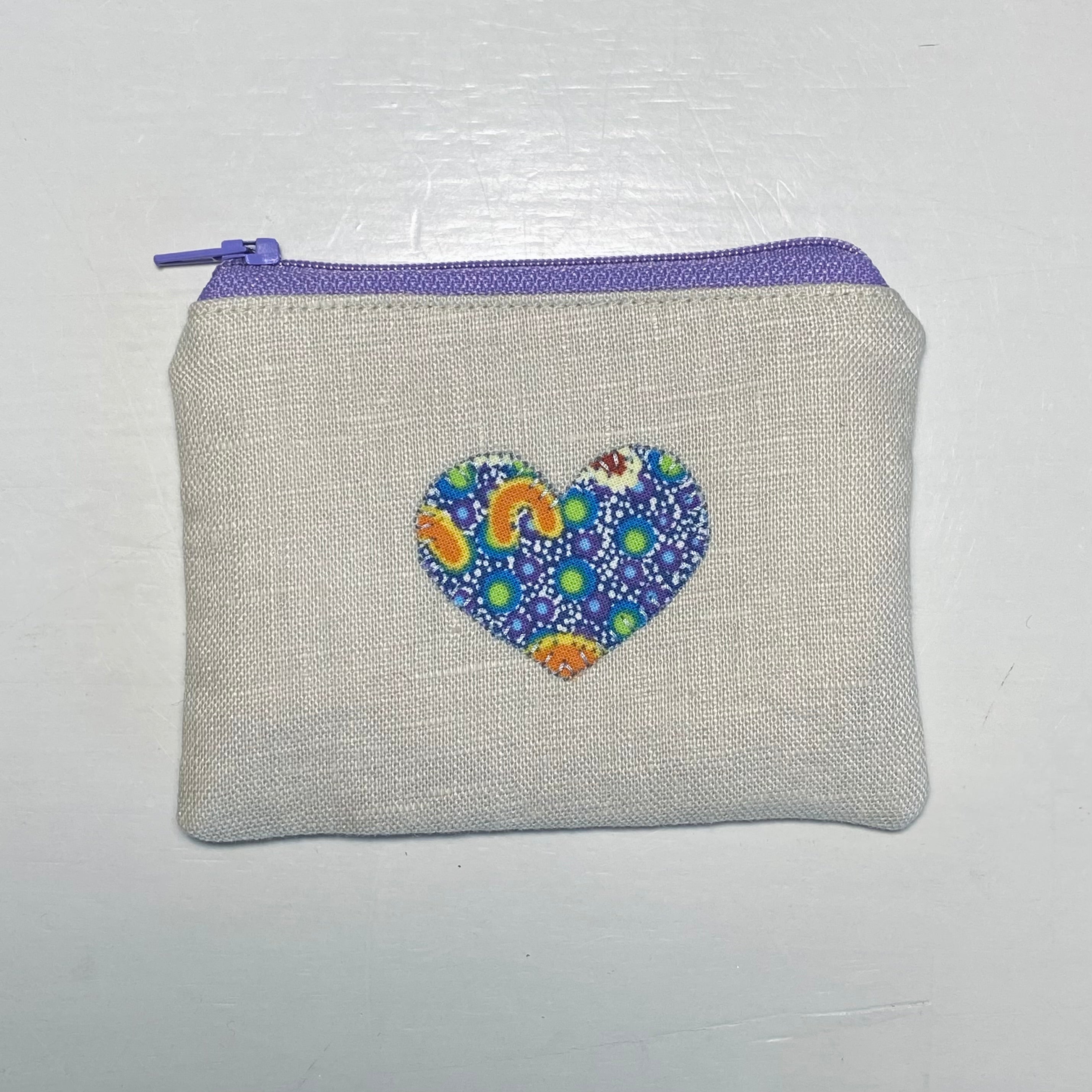 Pouch with Appliqued Heart