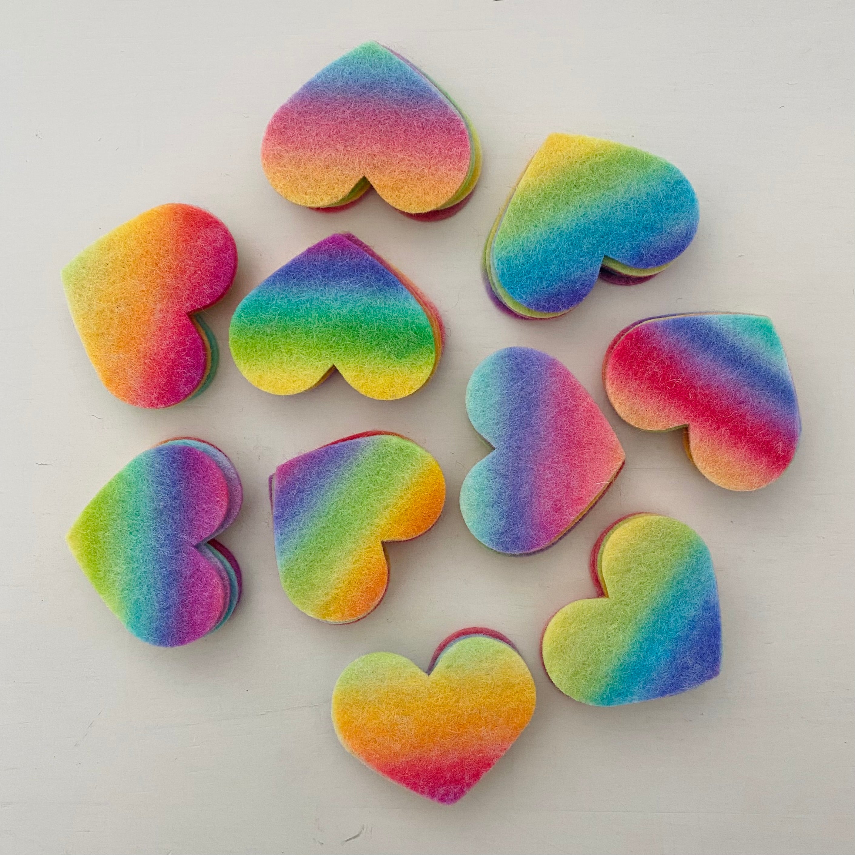 Pre-Cut Hearts (50) - HAND-DYED