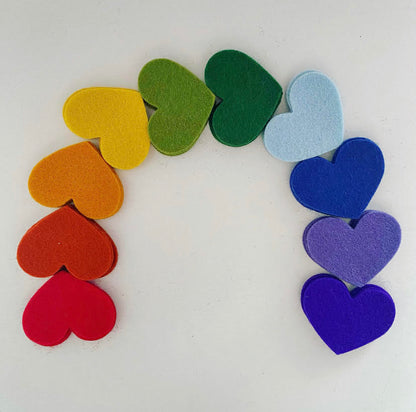 50 Pre-Cut Hearts - RAINBOW