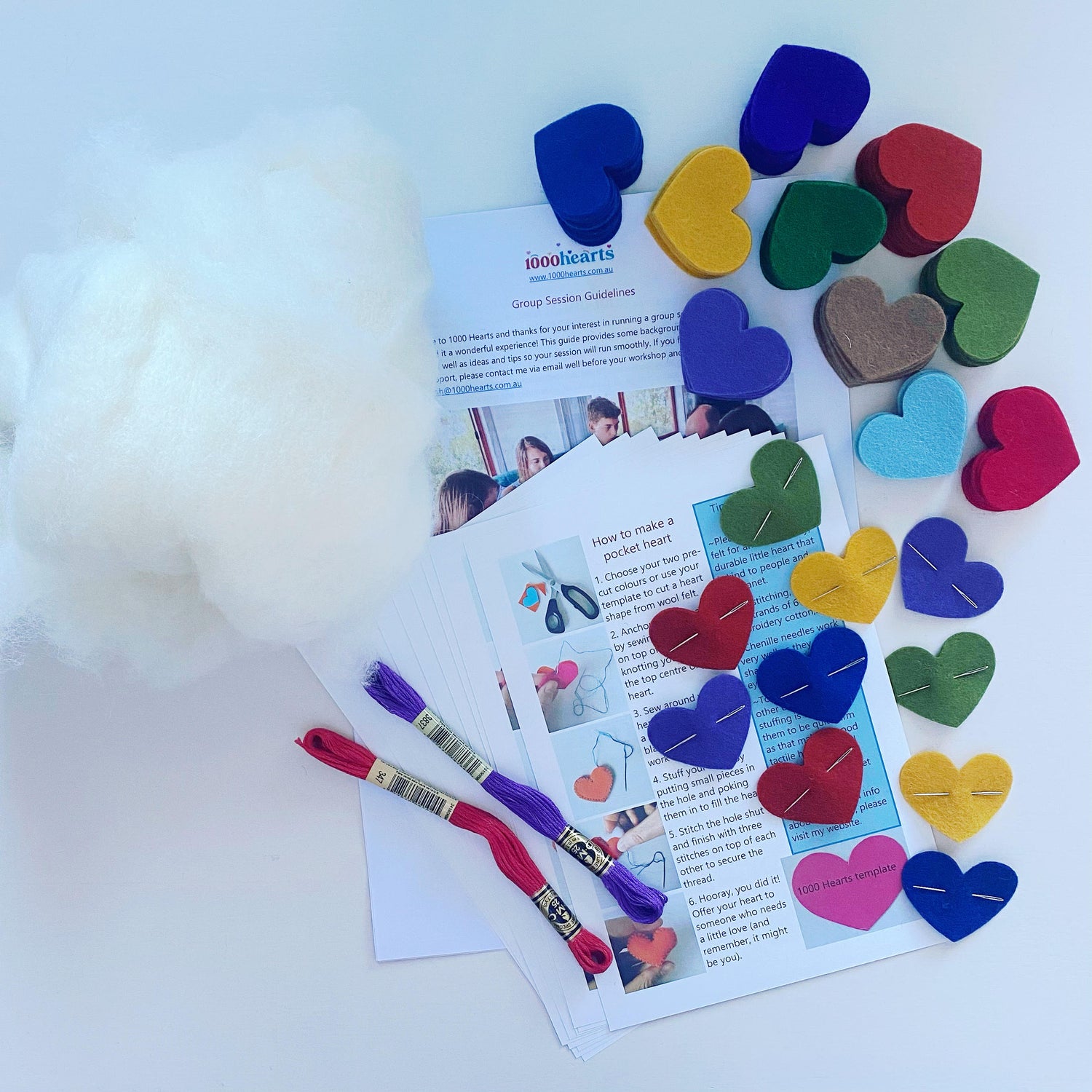 Group Heart-Making Kit with pre-cut hearts