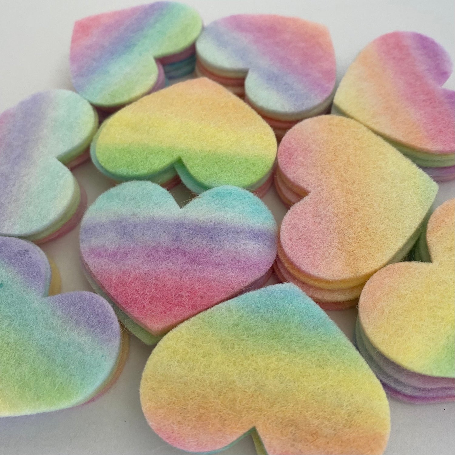 Pre-Cut Hearts (50) - HAND-DYED