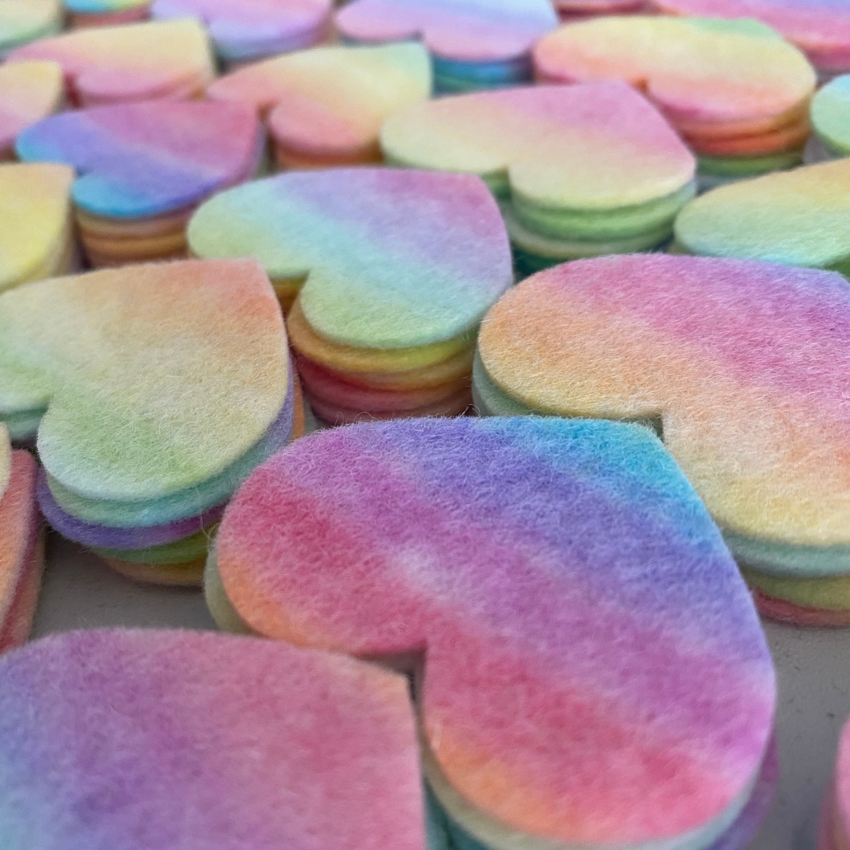 Pre-Cut Hearts (50) - HAND-DYED