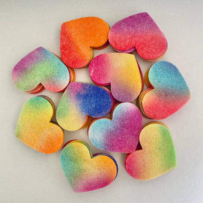 Pre-Cut Hearts (50) - HAND-DYED