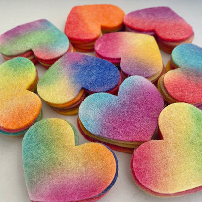 Pre-Cut Hearts (50) - HAND-DYED