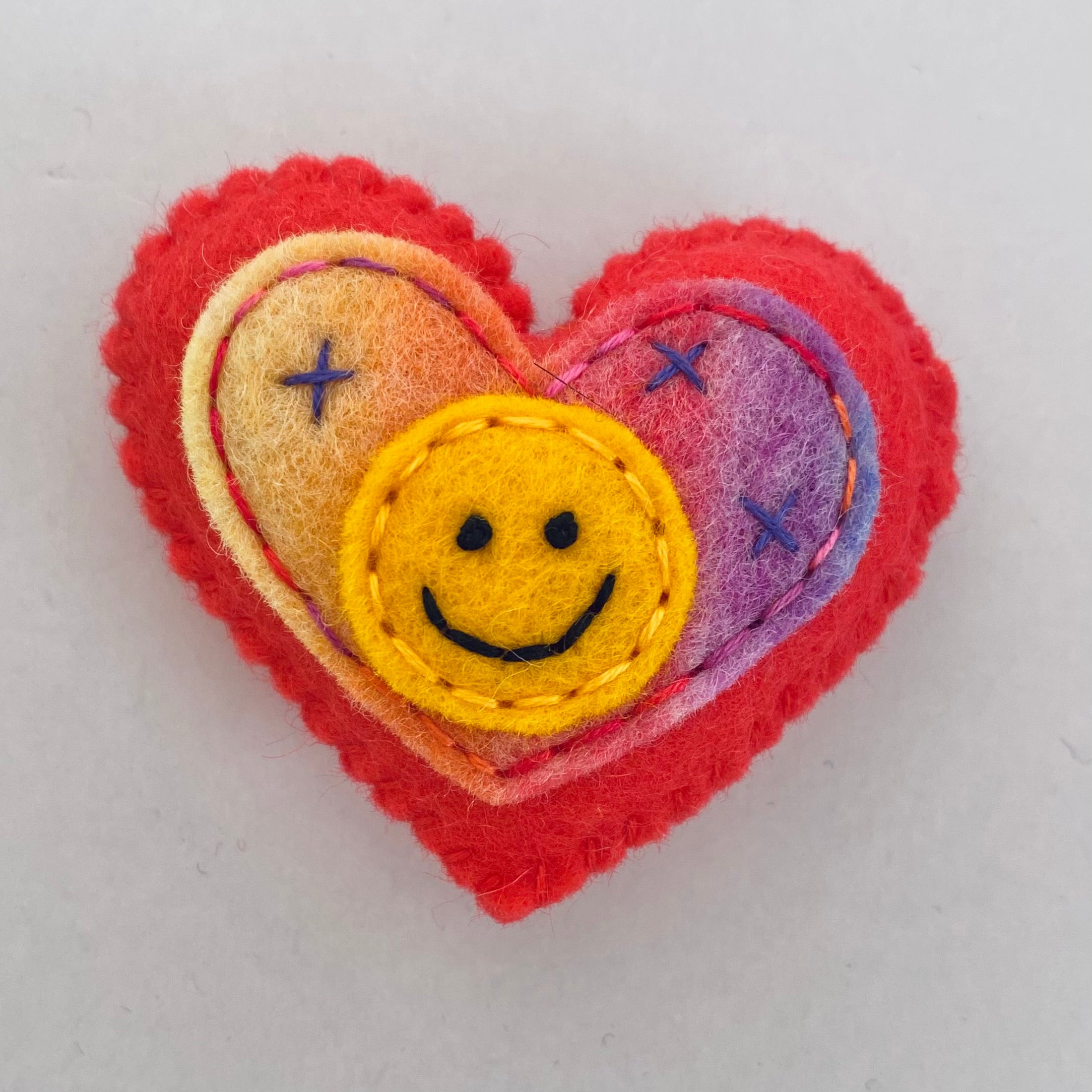 Pocket Heart - Smiley Face (6cm)