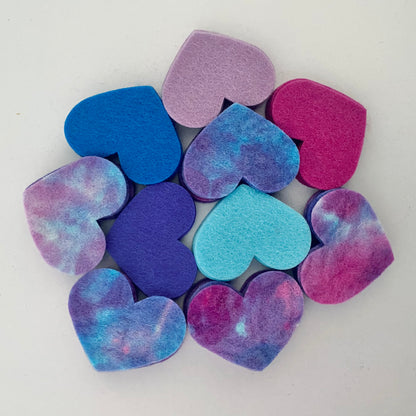 Pre-Cut Hearts (50) - Mixed Hand-Dyed &amp; Plain