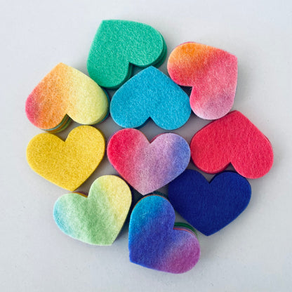 Pre-Cut Hearts (50) - Mixed Hand-Dyed &amp; Plain