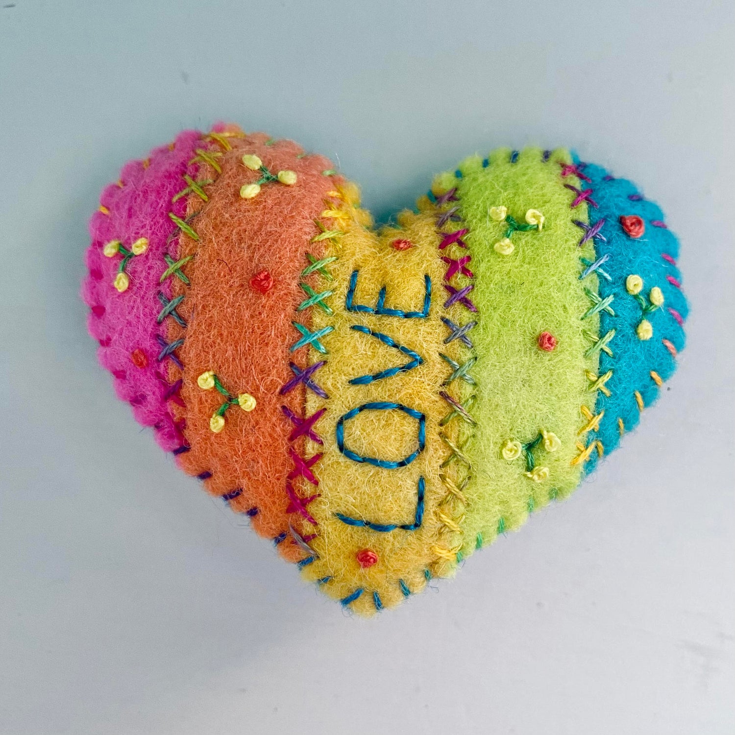 Pocket Heart - Stripey (6cm)