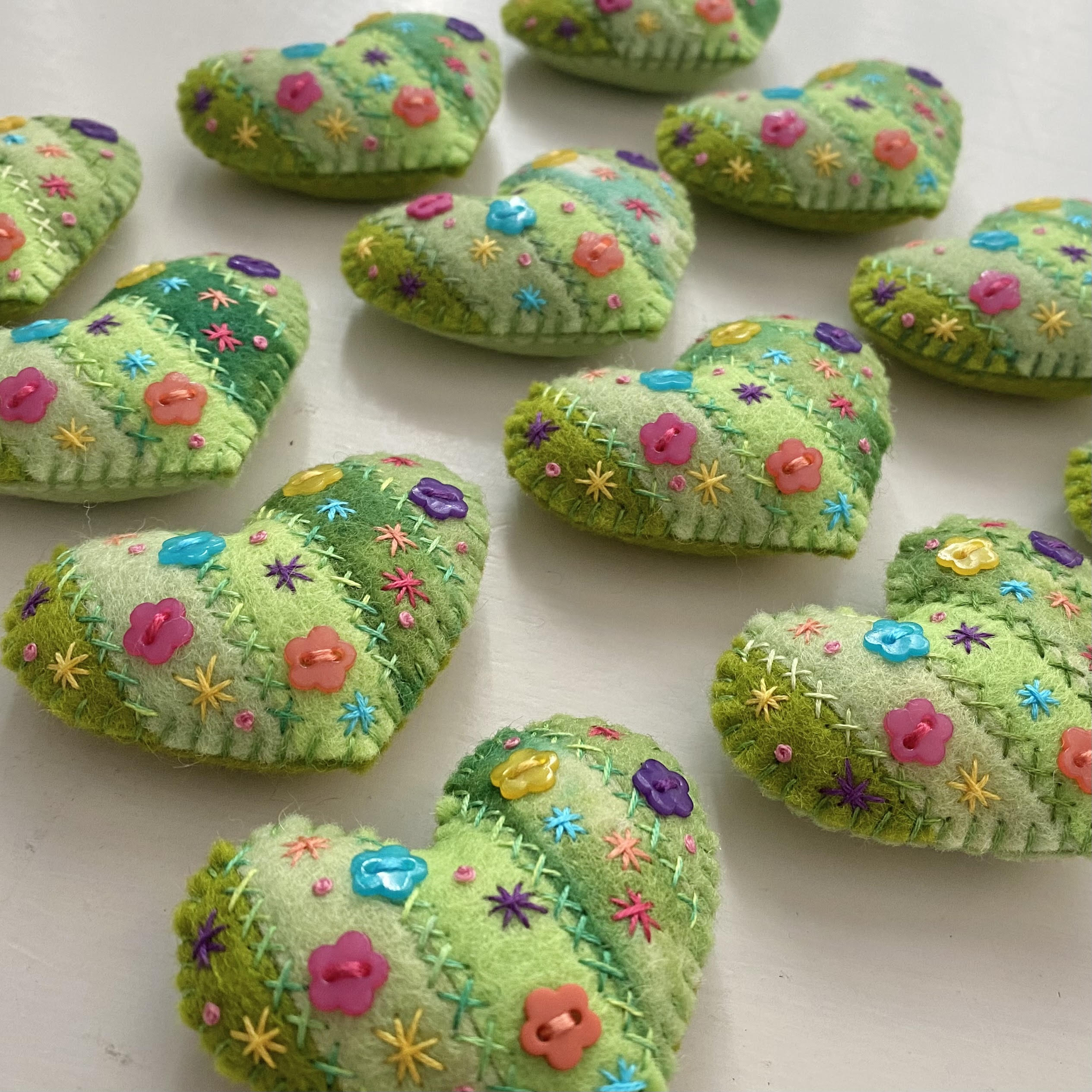 Pocket Heart - Stripey (6cm)