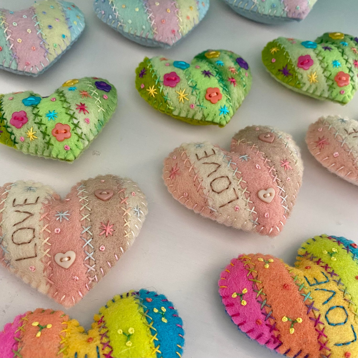 Pocket Heart - Stripey (6cm)