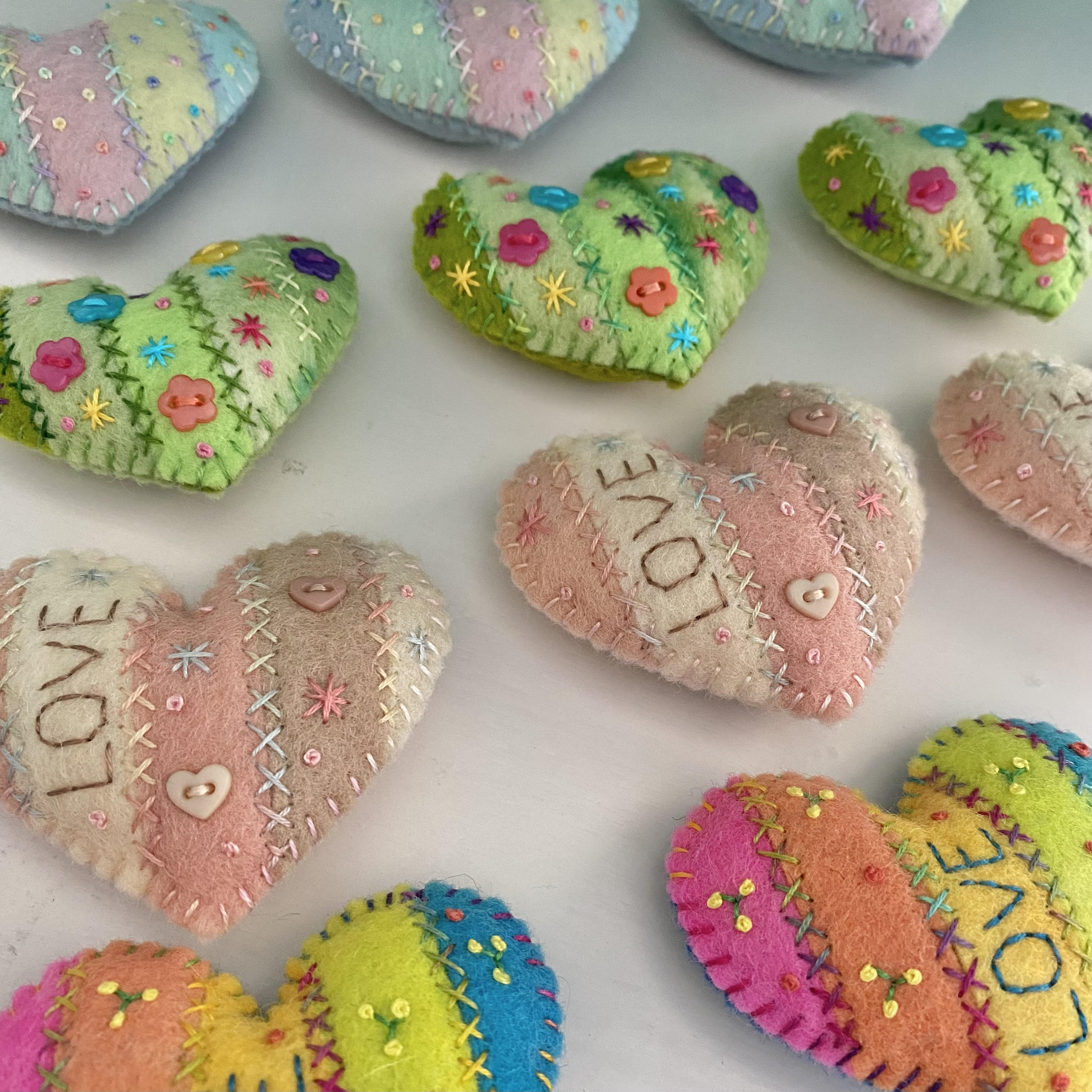 Pocket Heart - Stripey (6cm)